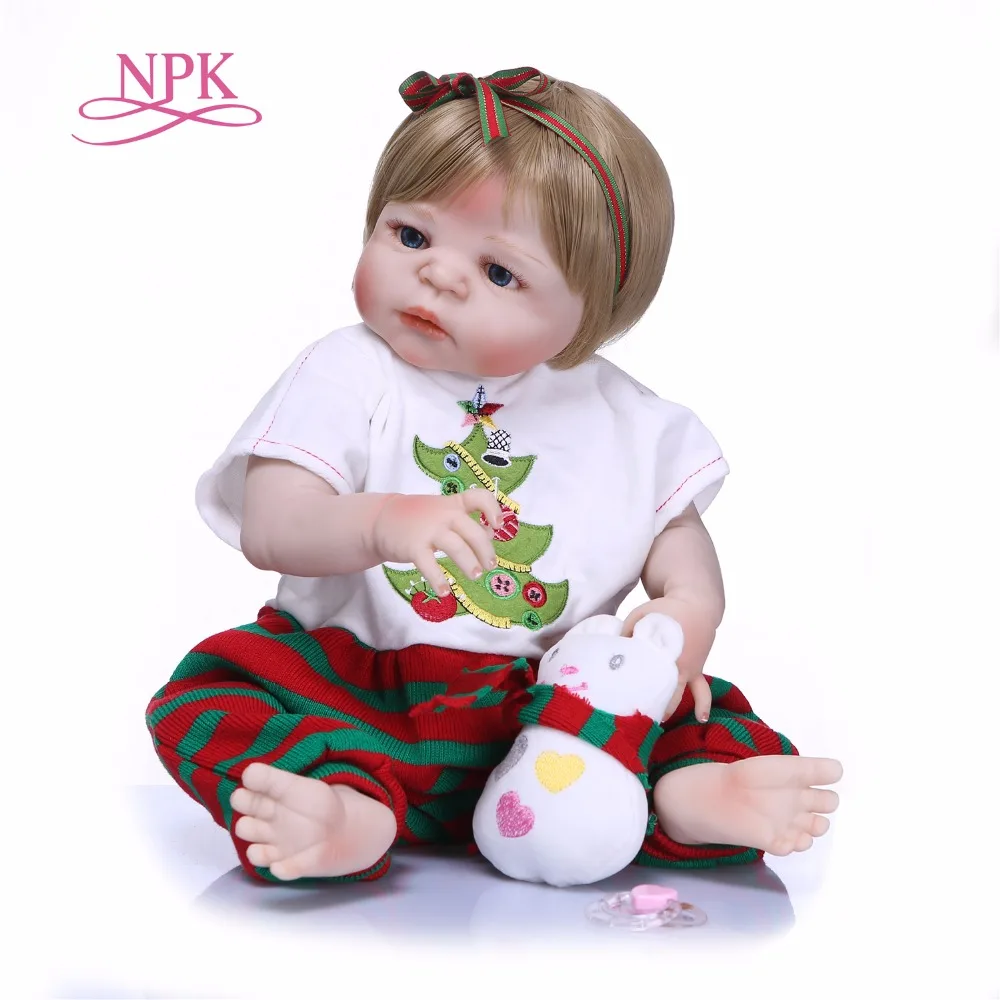 NPK 55 cm Ručne vyrábané Reborn Bábiky Realistické plný Silikónové Vinylové Bábiky Baby BeBes Reborn brinquedos Na ZBER