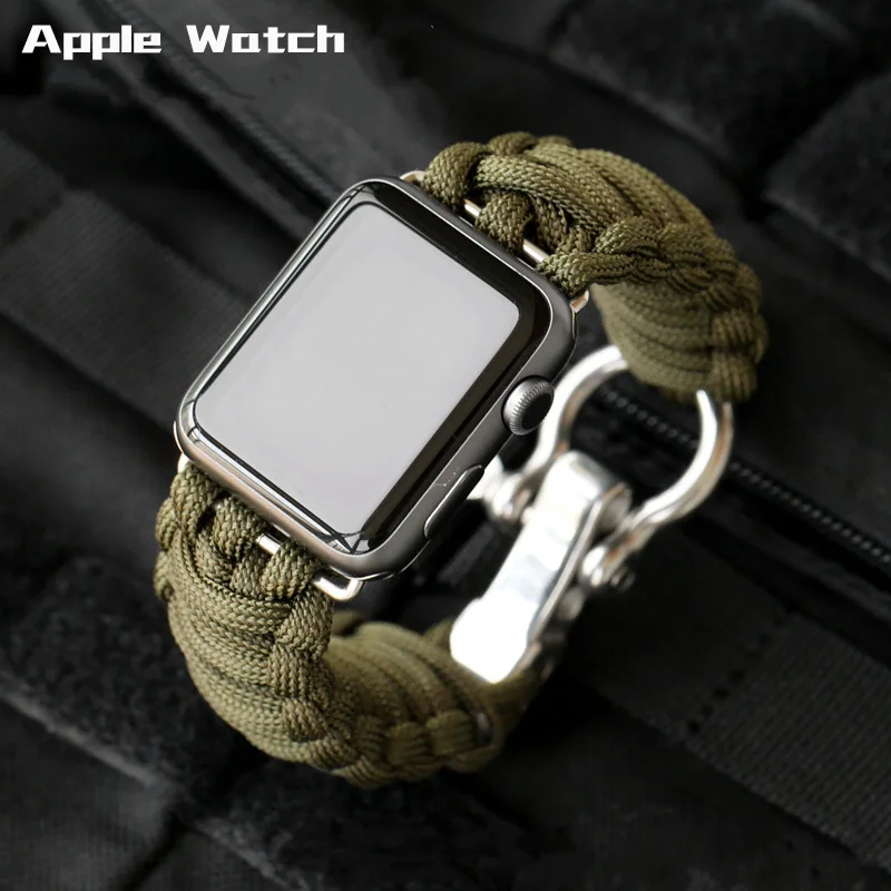 Nylon popruh Pre Apple hodinky kapela 44 mm 40 mm 42mm 38mm Vonku Šport Záchranné Lano pás correas Náramok iWatch series 3 4 5 se 6