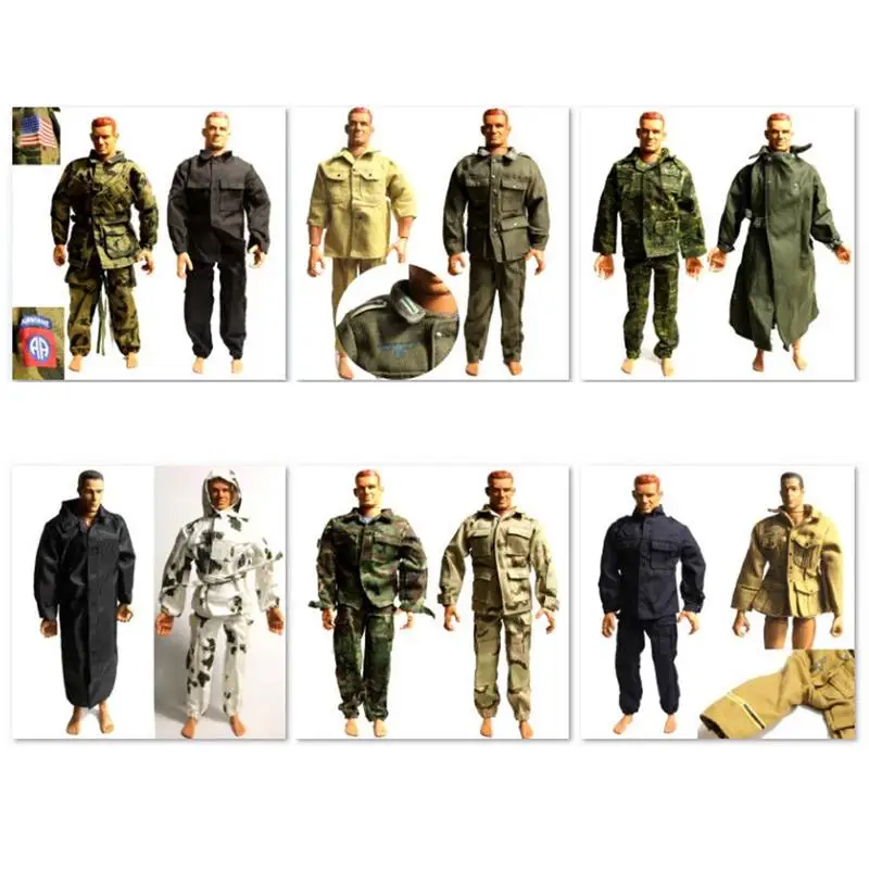 NÁHODNÉ Veľa 15pcs/Set NÁM Nemecku druhej svetovej VOJNY Vojenskej Vojak Uniformy Oblečenie 1/6 pre 12