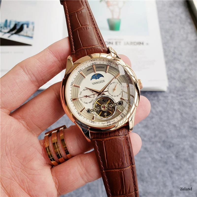 Obchodné Voľný čas dizajn, Luxusný Top Značky ONG Rovnaký Štýl, Pánske Hodinky Tourbillon Dizajnér Mechanické Náramkové hodinky Automatické hodinky