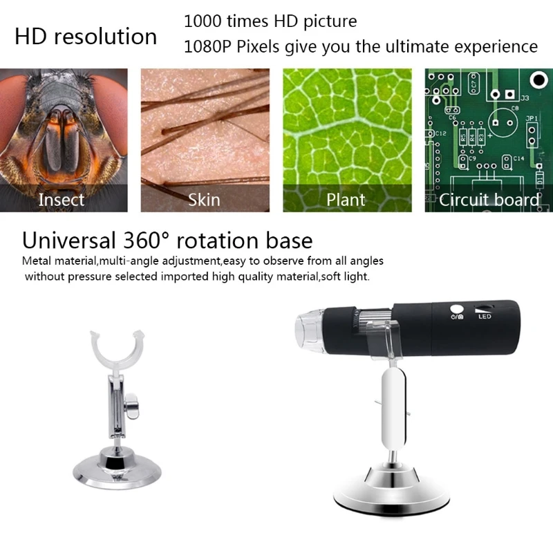 OOTDTY 1080P WIFI Digitálny 1000x Lupa Mikroskop Fotoaparát na Android, ios iPhone iPad