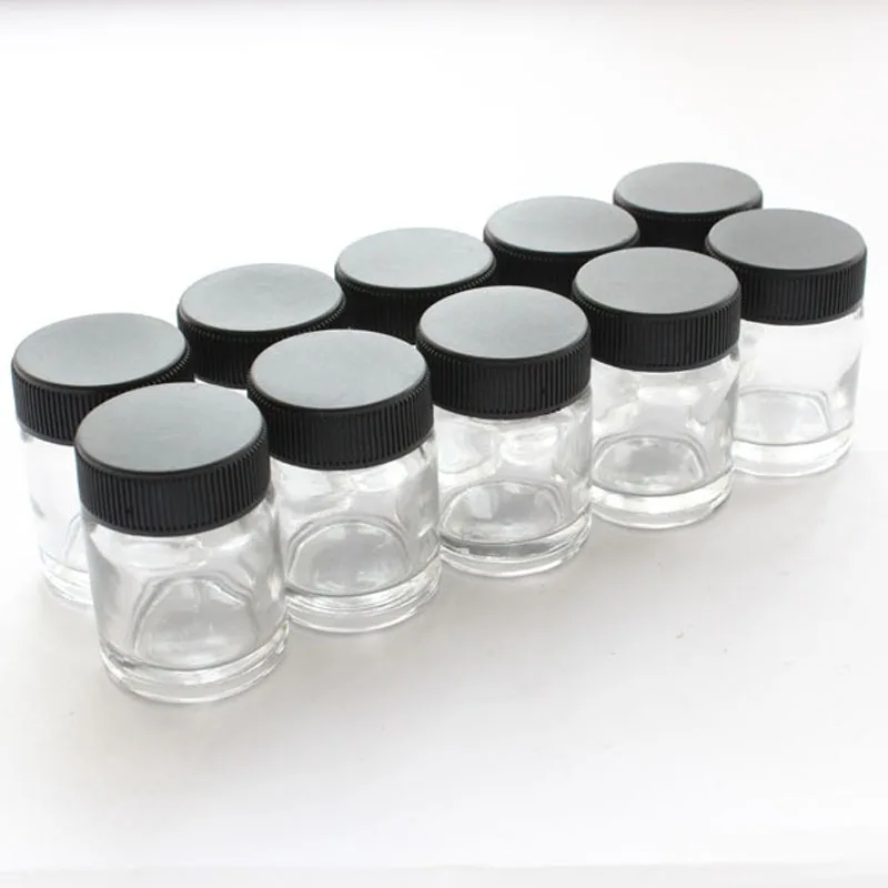 OPHIR 10pcs/veľa 22cc Fľašiach Airbrush Sklenených Fliaš (farba cup) Crystal Clear Airbrush Náhradné Fľašu _AC015-10x