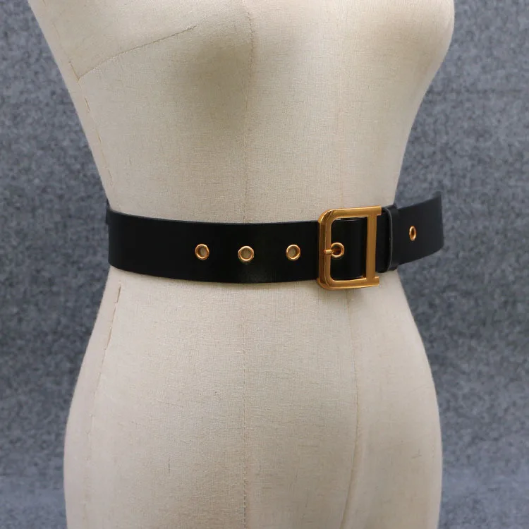 Originálne Kožené Opasky Luxusné Dizajnér Kovové D Pracky pásu ženy, dievčatá retro vintage veľké pás pre čierne džínsy