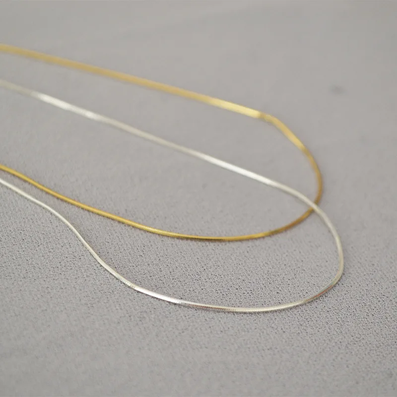 Osem-sekcia ultra-jemné minimalistický lesklé zlaté nite krátke had reťazca clavicle reťazca choker náhrdelník Veľkoobchod dávky