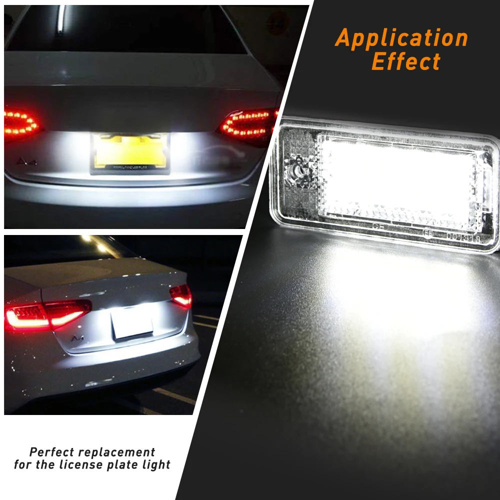 OXILAM Auto LED Licenčné Číslo Doska Svetlá Pre Audi A3, S3 A4 S4 B6 B7 A6 C6 S6 A8 S8 RS4 RS6 Q7 12V SMD 3528 LED Žiarovka bez Chýb