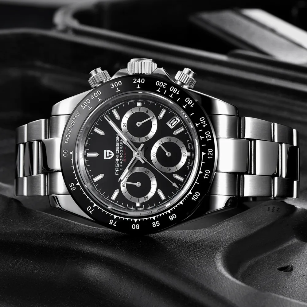 PAGANI DIZAJN pánske hodinky top značky luxusné automatické hodinky dátum mužov quartz hodinky pre mužov chronograf Japonsko VK63 reloj hombre