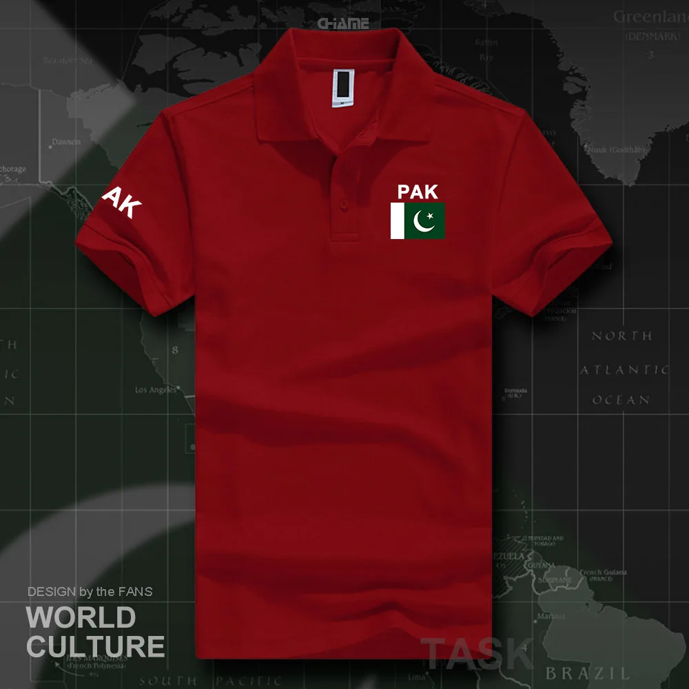 Pakistan polo shirts mužov krátky rukáv biele značky vytlačené pre krajiny 2017 bavlna národ tímu vlajkou nové PAK Pakistanskej Islam