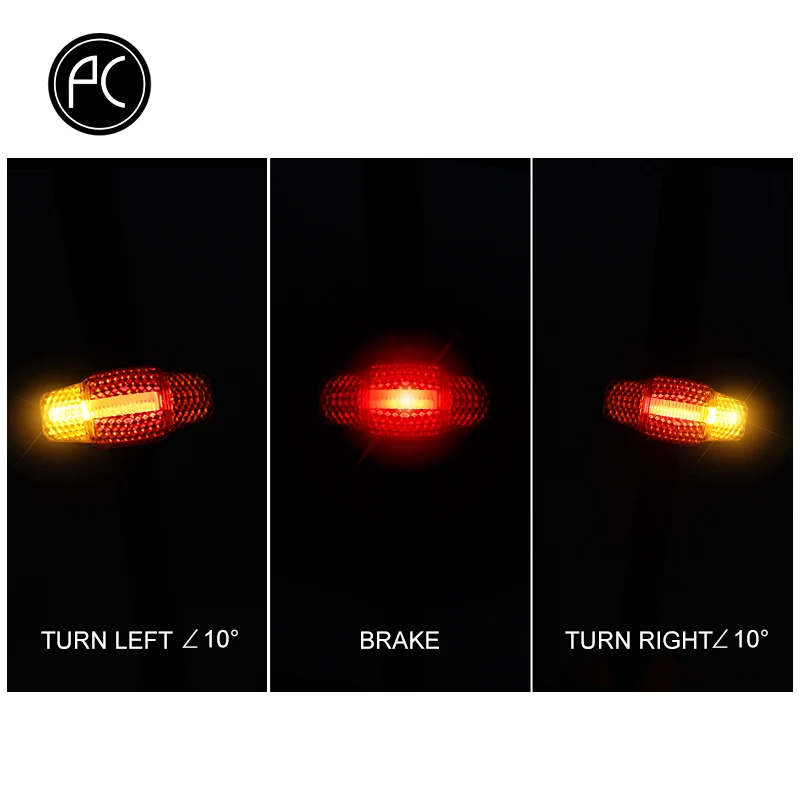 PCycling Požičovňa Svetla, Intelligent Zase Signál Brzdové Svetlo USB Nabíjateľné Svetlo COB LED Svetlá na Bicykel Cyklistické Laser zadné svetlo