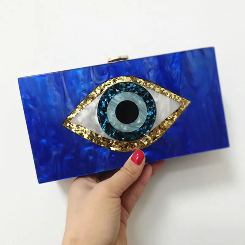 Pearl modré farebné korálky box spojok ženy ramenný Klapka Cartoon akryl kabelke peňaženku cestovné značky strany gilr tašky kabelky