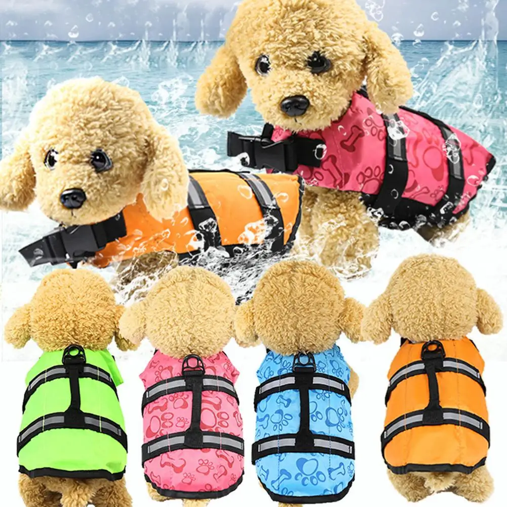 Pes Život Bunda Pet Kúpanie Bezpečné Vesta Nastaviteľné Reflexné Plavky, Oblečenie XS-XL Vonkajšie Pet Float Safty Bunda Vesty