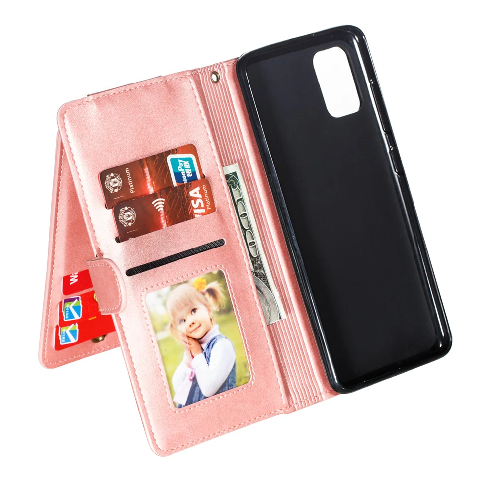 Peňaženka Flip Zips, Kožené puzdro Pre Samsung Galaxy A21S A31 M31 A51 A71 A81 A91 A10 A20 A30 A40 A50 A70 S Kartou Stojan, Kryt Telefónu