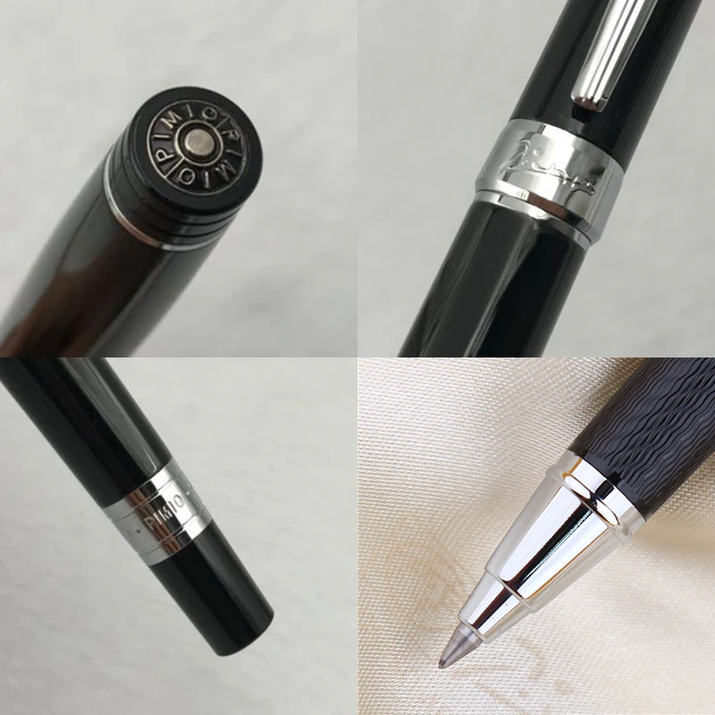 Pimio 917 Luxusný Čierny a Strieborný Klip Roller guličkové Pero s 0.7 mm Black Atramentová Náplň s Pôvodnou Darčeka Darček Guľôčkové Perá