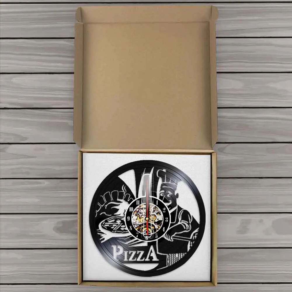 Pizzeria Gastronome Wall Prihláste Dekoratívne Nástenné Hodiny Pizza Maker Siluetu Vinyl Nástenné Hodiny Osobnosti Wall Art Decor