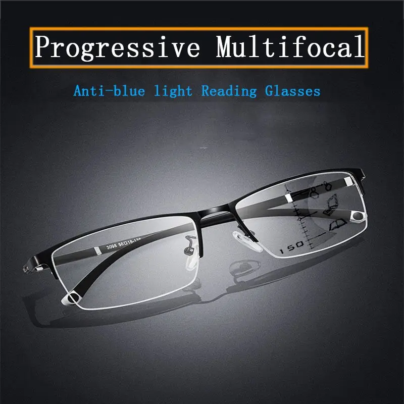 Podnikanie mužov Progresívne Okuliare na Čítanie Ženy Anti Blue Ray Multi-Focal Ďalekozrakosť Presbyopia Okuliare dioptrie 1.5 +2.0