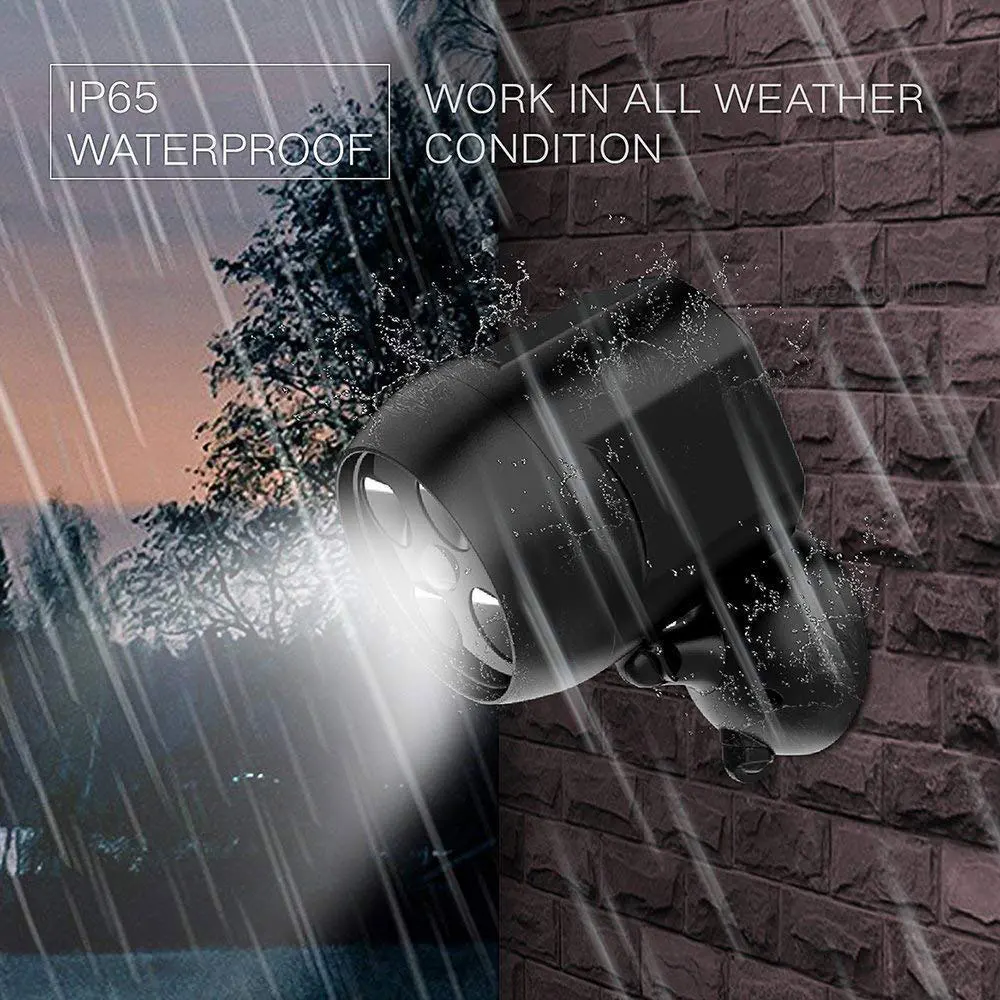 Pohybový Senzor Led Svetlo, Ip65 Nepremokavé Vonkajšie Svetlá Na Batériový Bezpečnostné Svetlá Pre Wall Garden Príjazdová Cesta Studená Biela N18