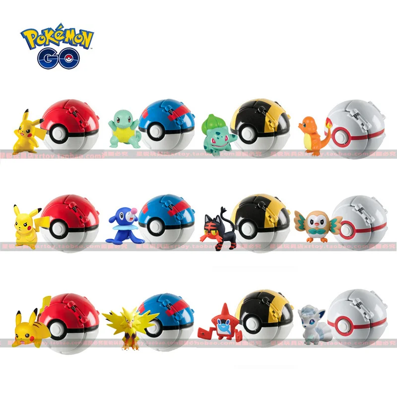 Pokémon Pikachu pokemon loptu poket údaje náhodné 12pcs akcie okm hračky, kreslené filmy sady