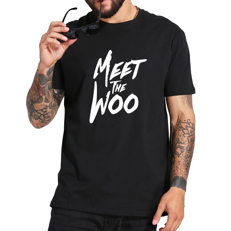 Pop Dymu, T Košele Album Meet Woo Krátky Rukáv T Shirt Americký Rapper EÚ Veľkosť Bavlna Crewneck Mäkké Základné Topy Čaj