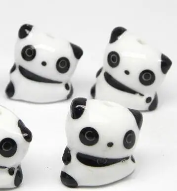 Porcelán Korálky, 18x16MM ,DIY príslušenstvo keramické voľné korálky,zvierat panda design predala za vrece 20 ks