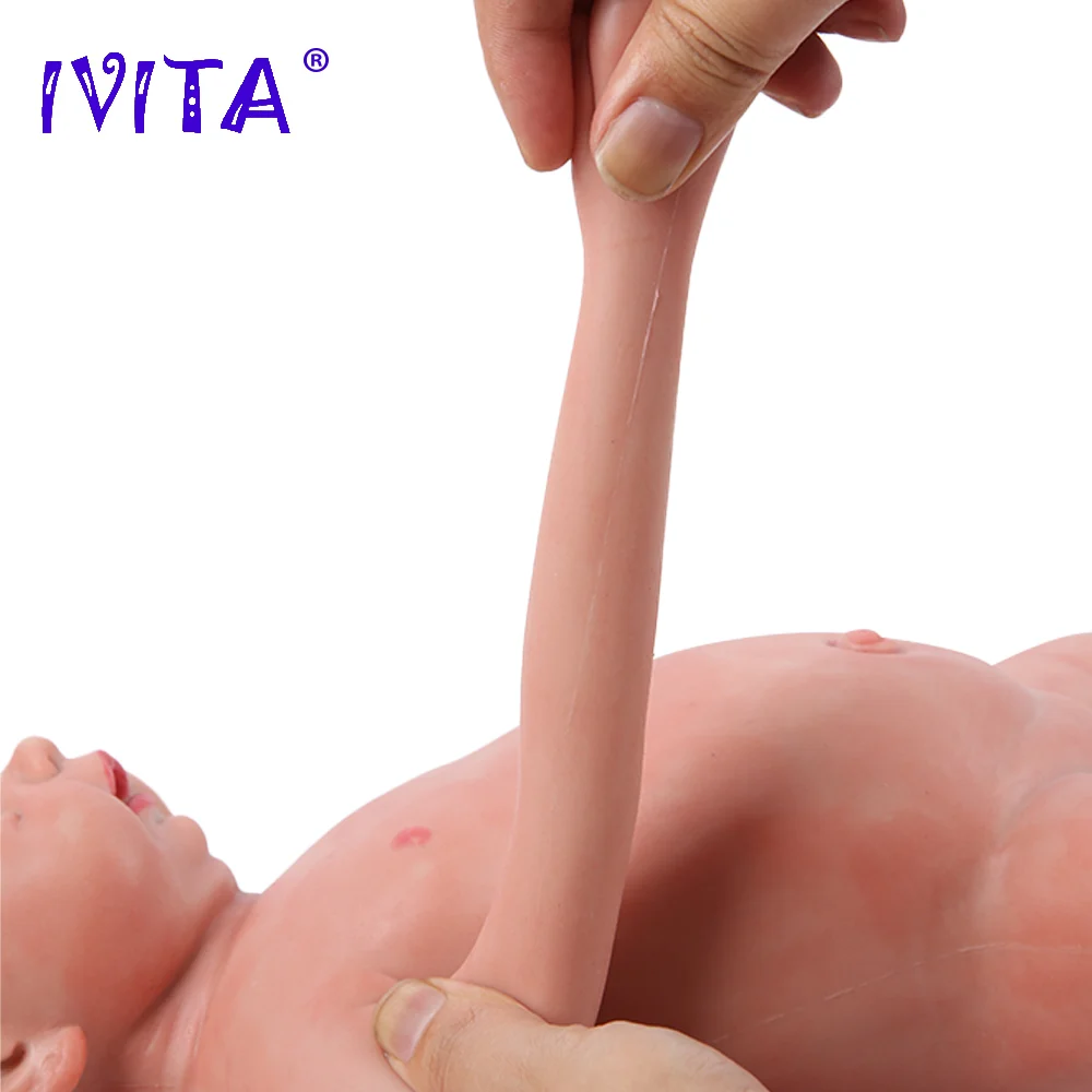 Poslať z NÁS & Čína IVITA WB1502 18-palcové 3800g celého tela silikónové Realistické reborn bábiky Realisticky Hračky chlapčeka oči otvorené