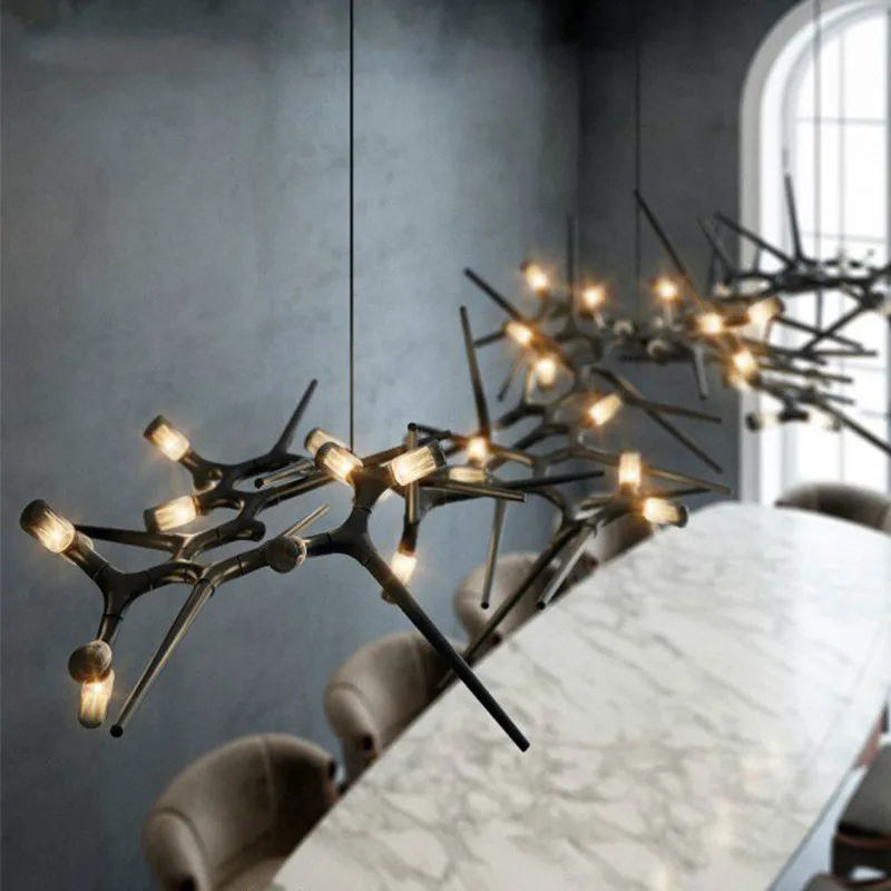 Post-moderný minimalistický pobočky led luster Nordic model miestnosti dekorácie, lampy novinka obývacia izba jedáleň závesné osvetlenie