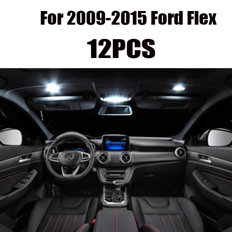 Pre 2009-2019 Ford Flex, White auto príslušenstvo Canbus bez Chýb Interiérové LED Svetlo Svetla na Čítanie Súprava Mapu Dome Licencia Lampa