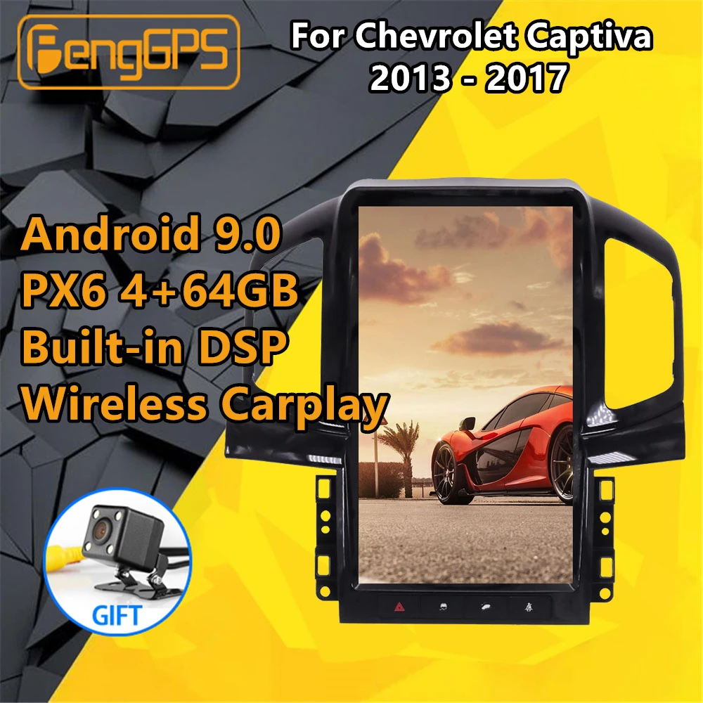 Pre Chevrolet Captiva Android Rádio multimediálne 2013 - 2017 Auto Kazetový Rekordér Stereo Prehrávač PX6 tesla GPS Navi základnú jednotku Auto