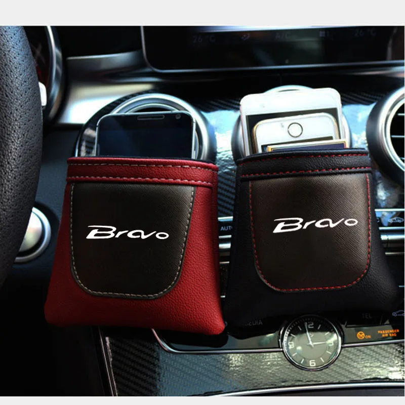 Pre Fiat Bravo Auto Air Vent Naložiť Upratané Skladovanie Vrecko Klip na odvzdušňovací Telefón Taška
