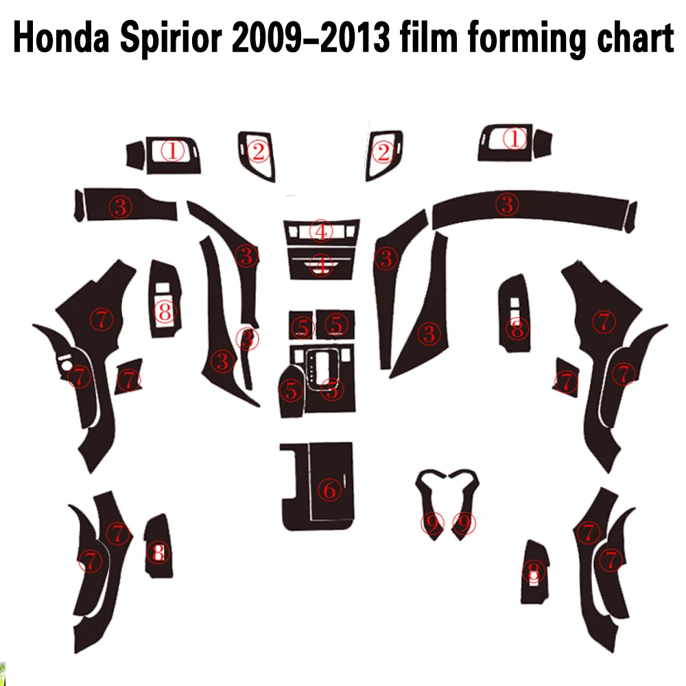 Pre Honda Accord 8 na roky 2009-2013 Samolepiace Auto Samolepky Uhlíkových Vlákien Vinylové polepy Áut a Obtlačky Auto Styling Príslušenstvo
