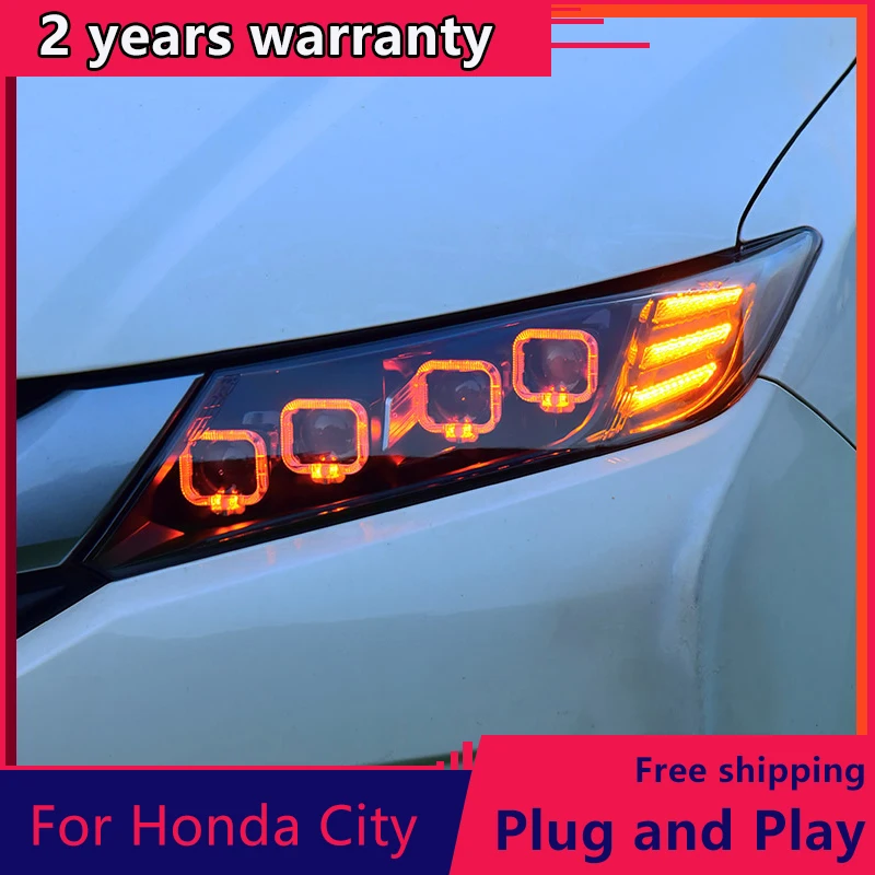 Pre Honda City Svetlometu-2019 Pre Mesto VŠETKY LED Svetlá DRL LED Matice Objektív zase svetlo Na Honda City auto príslušenstvo