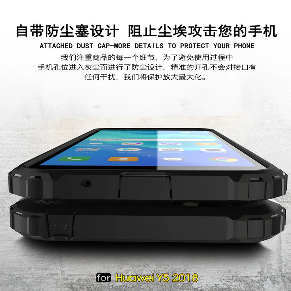 Pre Huawei Honor 7A 7S Y5 Prime 2018 Y5 Lite Hybrid Shockproof Brnenie Prípade VYHĽADÁVANÉ-L22 VYHĽADÁVANÉ-L21 DRA-LX5 DRA-LX2 VYHĽADÁVANÉ-LX2 Bumper Kryt