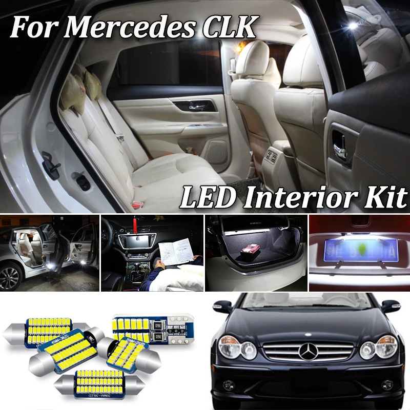 Pre Mercedes Benz CLK W209 C209 W208 C208 A209 AMG LED Osvetlenie Interiéru auta bez Chýb SMD LED Žiarovky White Crystal blue 1998-2010