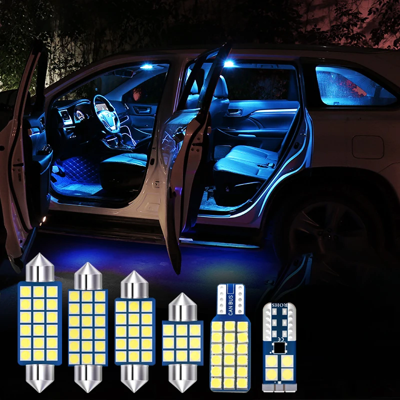 Pre Mercedes Benz S Classe S350 W221 S300 13pcs LED Auto, Interiér Predné, Zadné Stropné Svetlo batožinového priestoru Žiarovky, Zrkadlo na líčenie Lampy