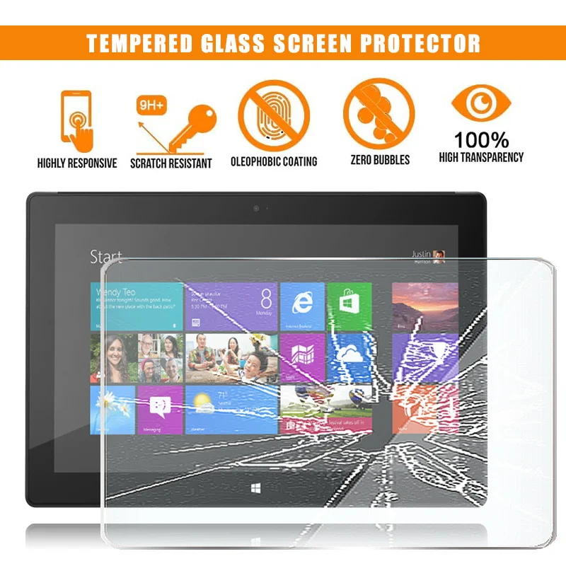 Pre Microsoft Surface RT Tablet Tvrdeného Skla Screen Protector proti Poškriabaniu Anti-odtlačkov prstov Film Kryt