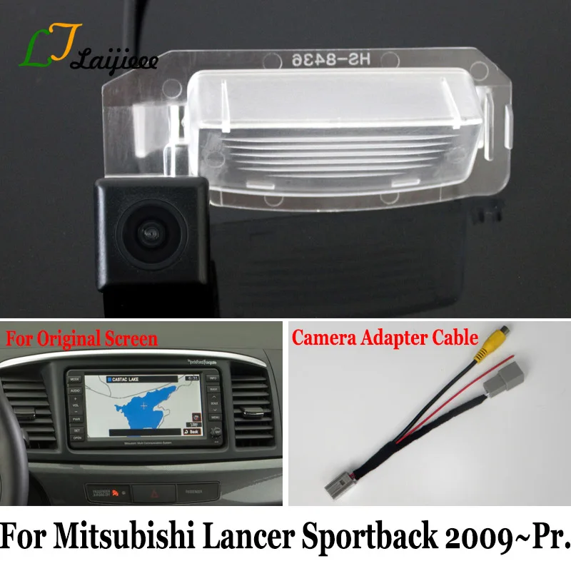 Pre Mitsubishi Lancer Sportback 2009 Prezentovať HD Auto Zadné Zálohy Parkovanie Zadnej strane Fotoaparátu & Adaptér Kompatibilný Kábel OEM Displej