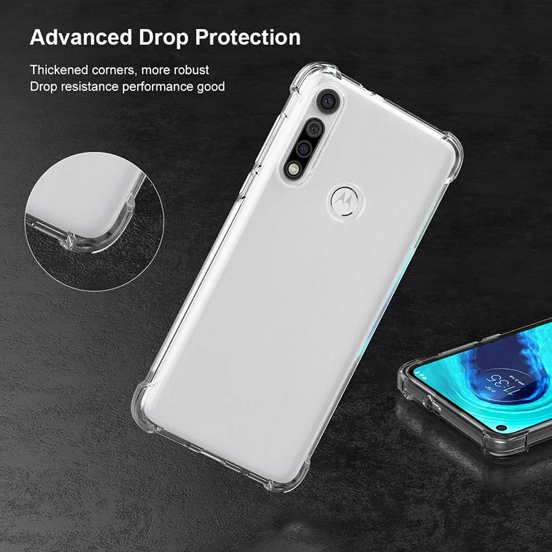 Pre Motorola Moto Moto G Rýchlo Stylus G8 Power Lite E 2020 Okraji + Telefón Prípade Jasné, Silikónové TPU Shockproof Ochranný Zadný Kryt