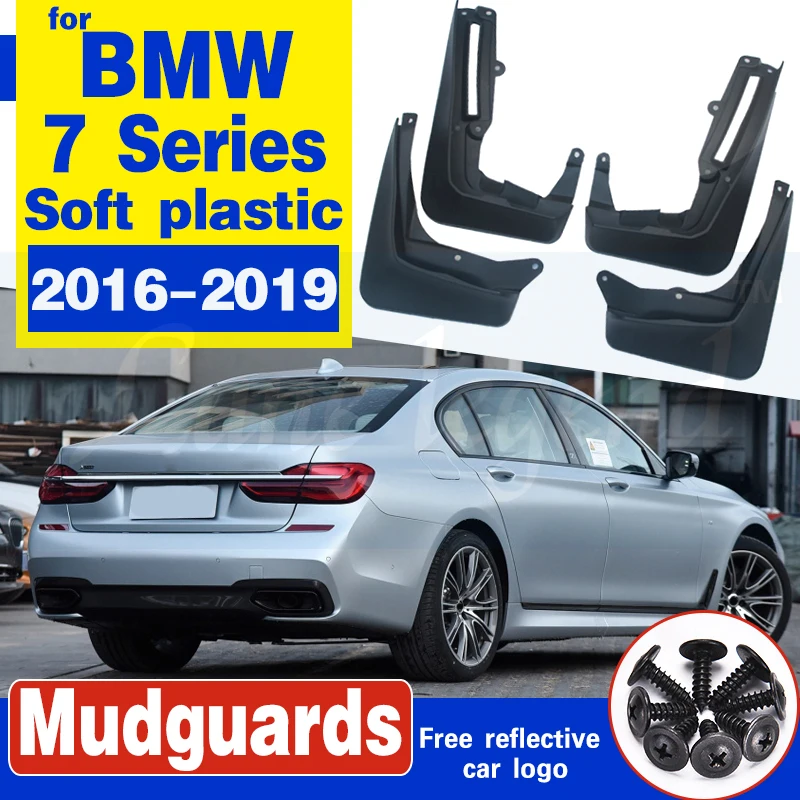 Predné, Zadné Auto Mudflap pre BMW 7 Series G11 2016~2019 Blatník Mud Guards Klapka Splash Klapky Blatníky Príslušenstvo 2017 2018 6. Generácie