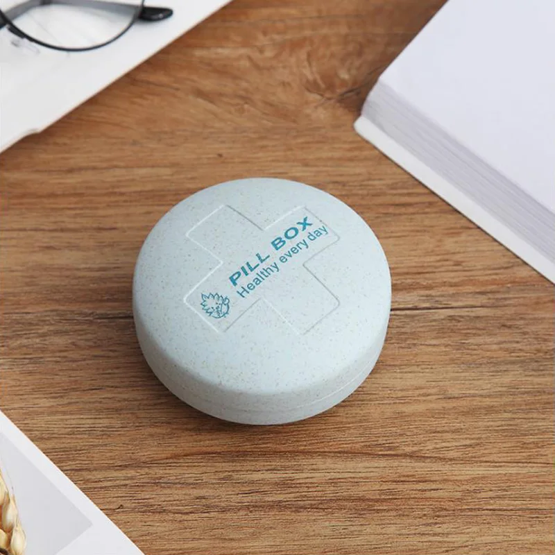 Prenosný Mini Tabletky Prípade Kolo Medicíny Boxy 5 Mriežky Cestovať Domov Liekov, Tablet Prázdneho Kontajnera Domov Držiteľ Prípadoch