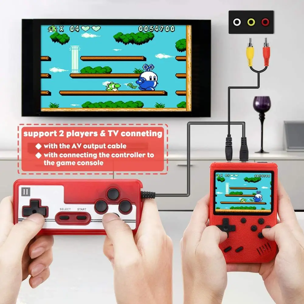 Prenosný Video Hry Hráč Obsahovať 400 Retro Hry Podporu TV Pripojenie a Nabíjateľná Batéria Dve Úlohy Medzitým Chlapci Darček