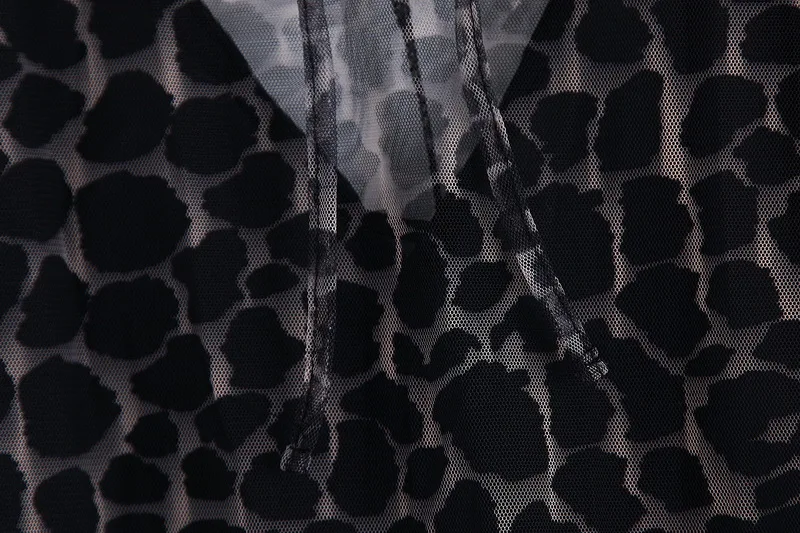 Presvitať Oka Ženy Leopard Šaty S Podšívkou Na Jeseň Roku 2019 Nové Módne Dlhý Rukáv, 2 Ks Súpravy Šaty