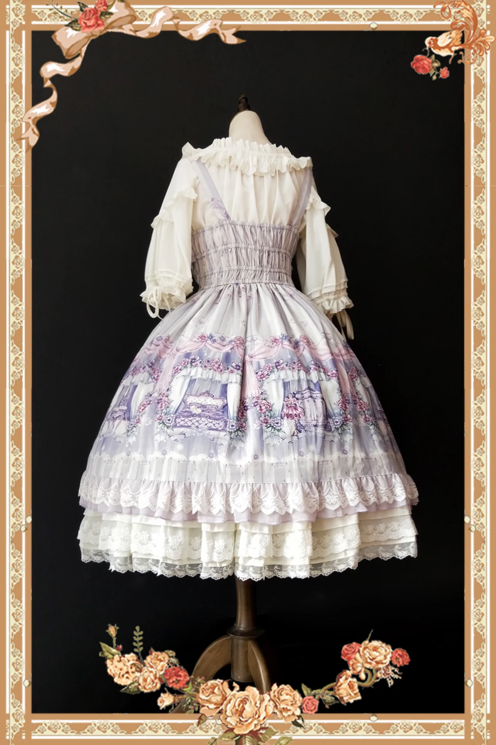 Princezná' Izba~ Sladké Vytlačené Lolita JSK Šaty & Headpiece podľa Infantka