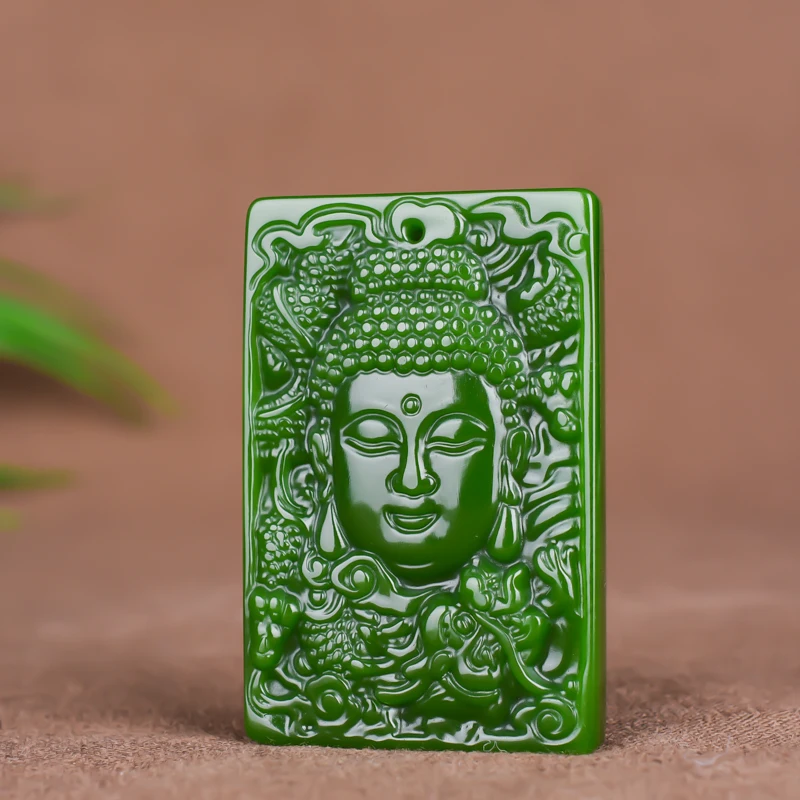 Prírodné Green Jade Dragon Buddha Prívesok Náhrdelník Čínsky Ručne Vyrezávané Kúzlo Smiať, Šperky, Módne Amulet pre Mužov, Ženy, Darčeky