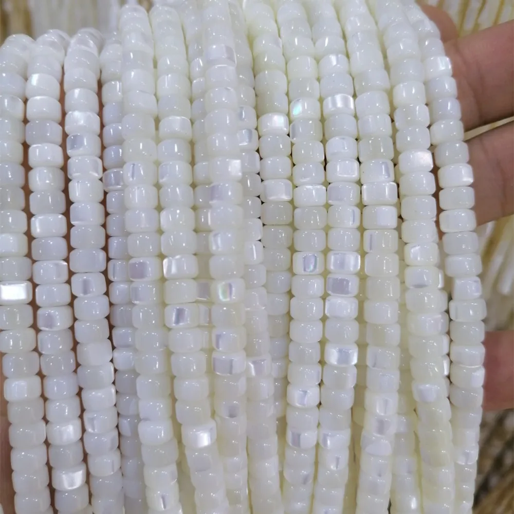 Prírodné Shell Perly Biele Ploché Kolo Shell Perly pre Šperky, Takže DIY Náramok, Náhrdelník Zistenia Príslušenstvo Darčeky Pre Ženy