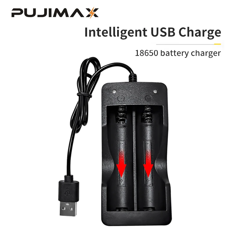 PUJIMAX 2Slots 18650 batérie, nabíjačky, USB konektor Pre 18650 Li-ion batéria 3,7 V Nabíjateľné Lítiové Batérie, Inteligentné nabíjačky