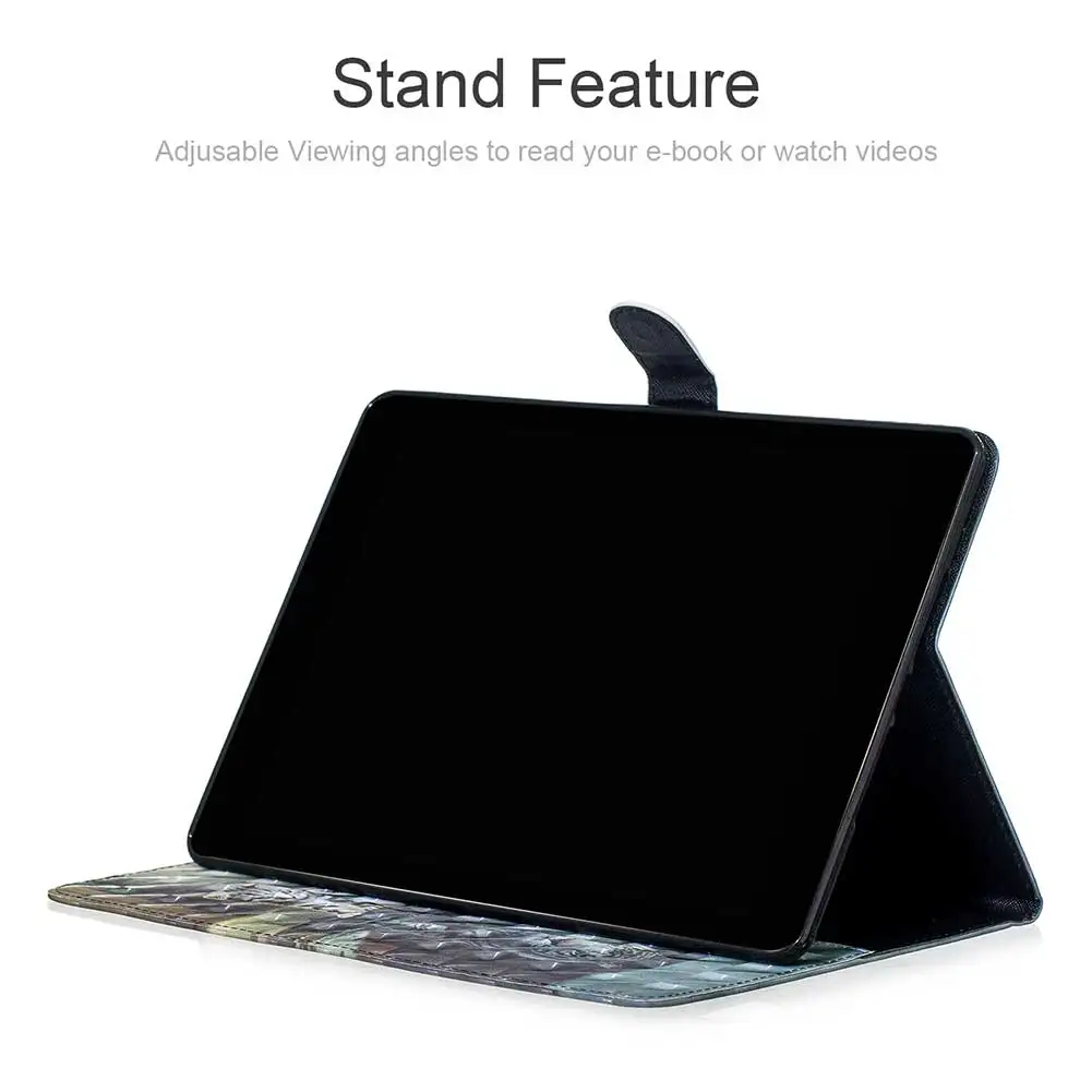 Puzdro Pre Samsung Galaxy Tab 10.1 palcový SM-T510 T515 2019 Vytlačené Kože Flip Stojan, Kryt Shockproof Chrániť Kryt SM-T510 T515