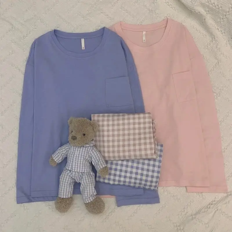Pyžamo pre Dievčatá Spánku Topy + Kockované Nohavice Domáce Oblečenie pre Ženy Plavky Pijamas Pyžamo Femme Sleepwear