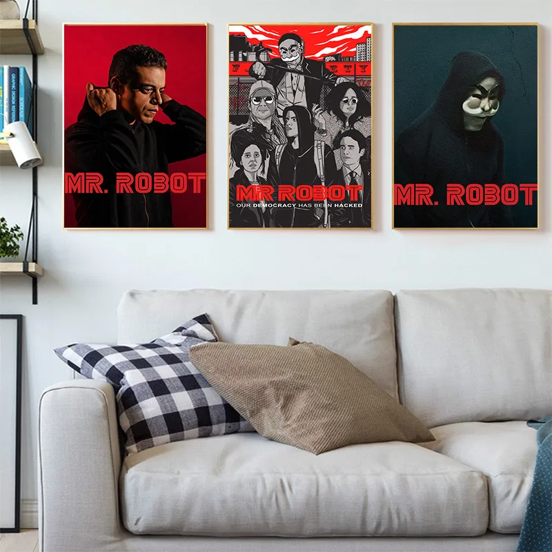 Pán robot Tv Show Plagáty A Vytlačí Plátno na Maľovanie na Stenu Umenie Miestnosti, Deti Plátno Obrazy Cafe Bar Modulárny Home Art Decor Obrázky