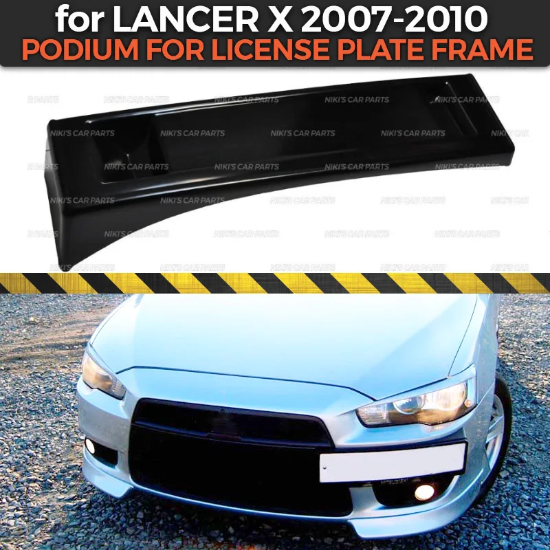 Pódium špz rám pre Mitsubishi Lancer X 2007-2010 na predný nárazník ABS plastu súpravy, dekorácie auta, styling