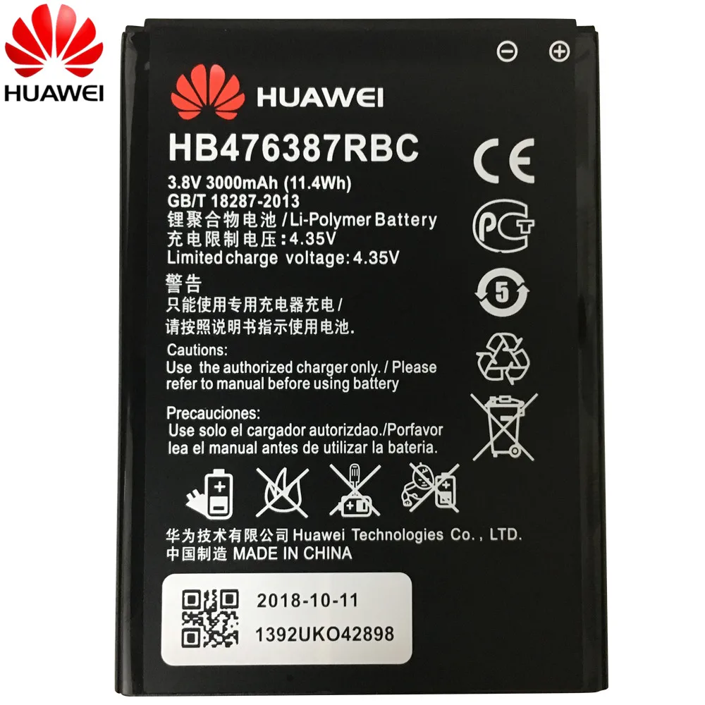 Pôvodný Pre Huawei HB476387RBC Nabíjateľná Li-ion batéria telefónu Pre Huawei Huawei Honor 3X G750 B199 3000mAh