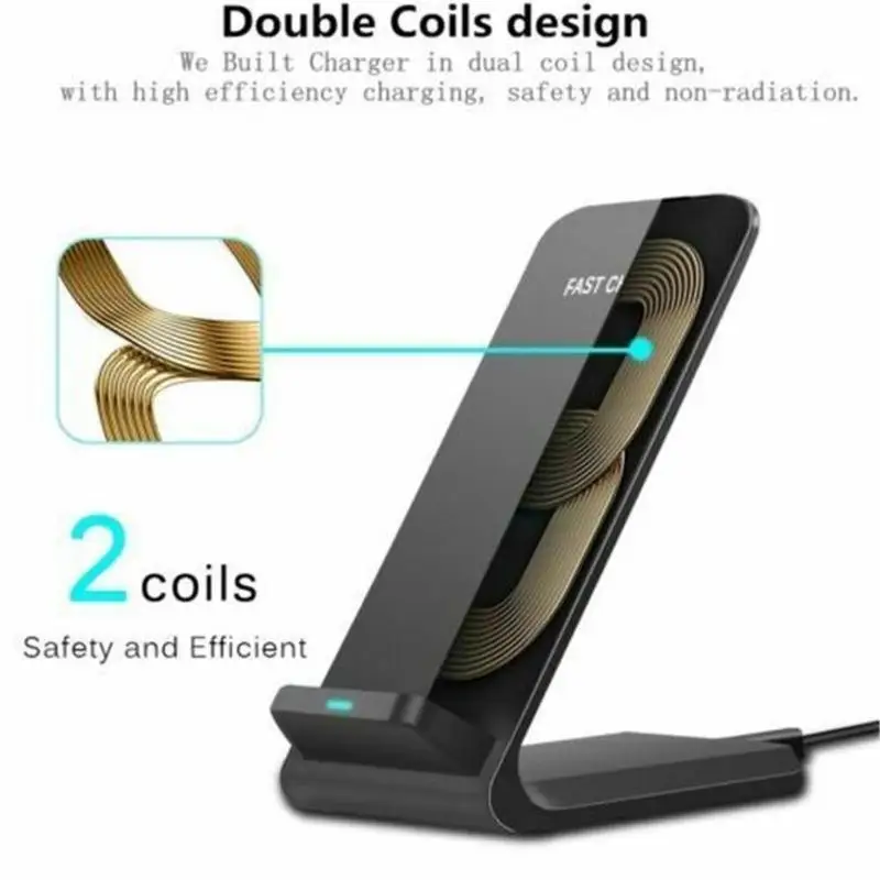 QI Bezdrôtový Rýchle Nabíjanie Nabíjačky Pad Stojan Dok Pre samsung Galaxy S9 & iPhone X XS Max