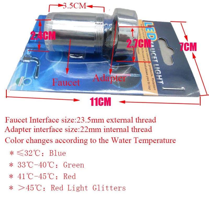 Regulácia teploty LED Batérie, Svetelný Snímač Teploty Inteligentné LED Vody na Farbu Vody Kohútikov Tryska Drop Shipping